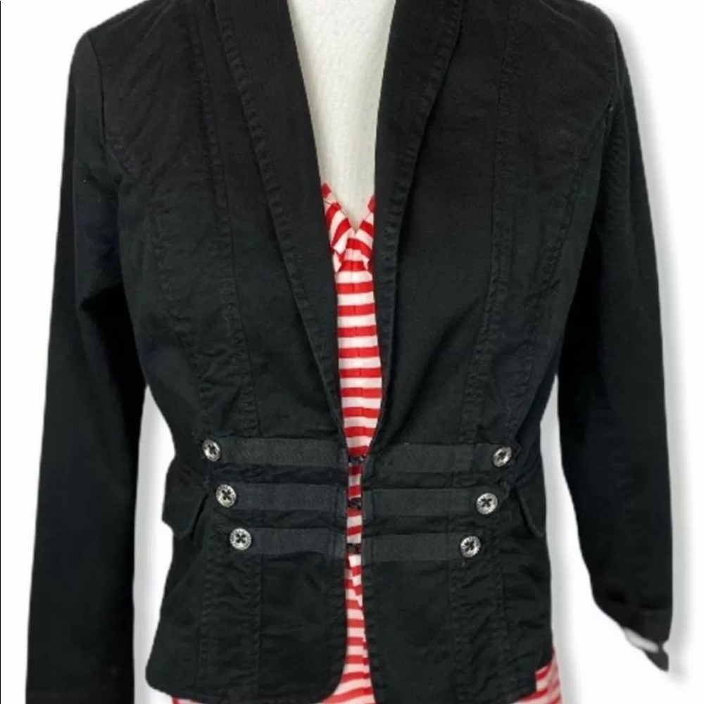 CAbi Black Military Band Jacket / Blazer Size 8